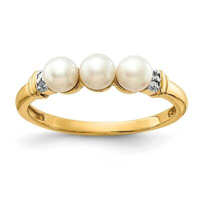 Diamond Fw Cultured 3-Pearl Ring 10k Gold 10Y11654A, MPN: 10Y11654A,