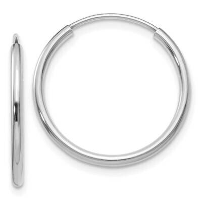1.5mm Polished Endless Hoop Earrings 10k White Gold 10XY1183, MPN: 10XY1183,