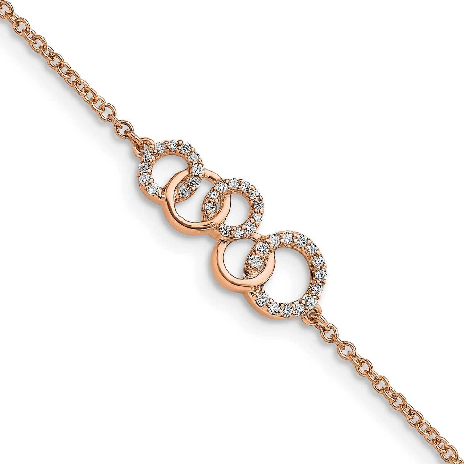 Diamond Circles Star Dangle 7 Inch Bracelet 14k Rose Gold BM6903-015-RA, MPN: BM6903-015-RA, 883957…