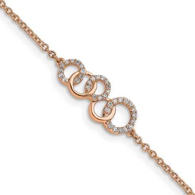 Diamond Circles Star Dangle 7 Inch Bracelet 14k Rose Gold BM6903-015-RA, MPN: BM6903-015-RA, 883957…