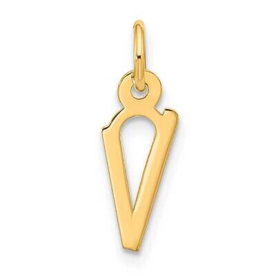 Large Slanted Block Initial V Charm 10k Gold 10YC1555V, MPN: 10YC1555V,