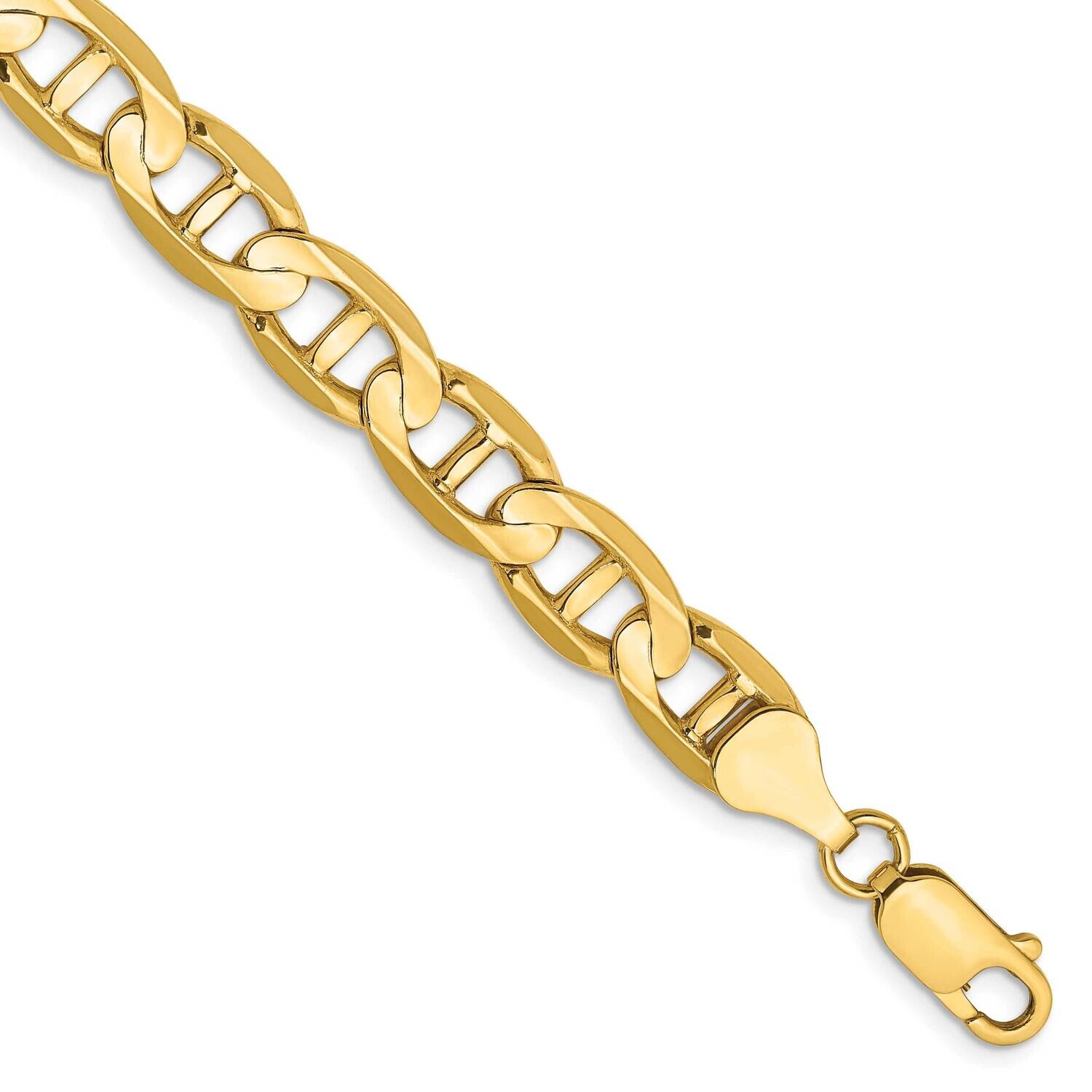 8mm Concave Anchor Chain 8 Inch 14k Gold CCA200-8