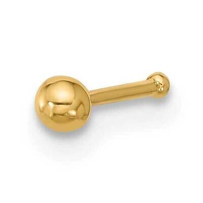 22 Gauge Polished 2.5mm Ball Nose Stud 14k Gold BD240, MPN: BD240,