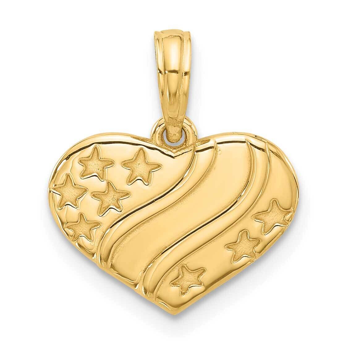 Stars On Heart Pendant 14k Polished Gold D5312, MPN: D5312,
