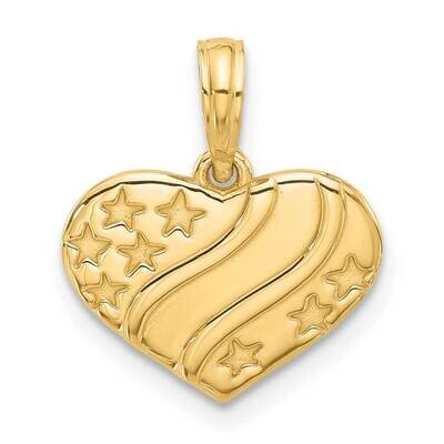 Stars On Heart Pendant 14k Polished Gold D5312, MPN: D5312,