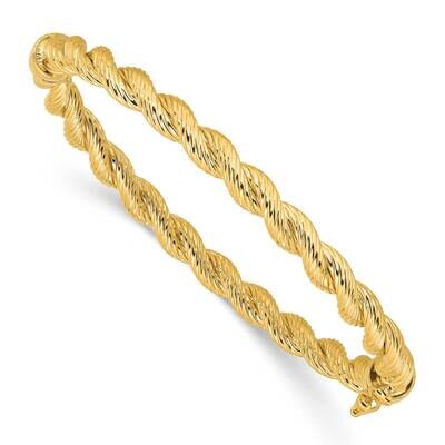 Textured Twisted Hinged Bangle 14k Polished Gold DB729, MPN: DB729,