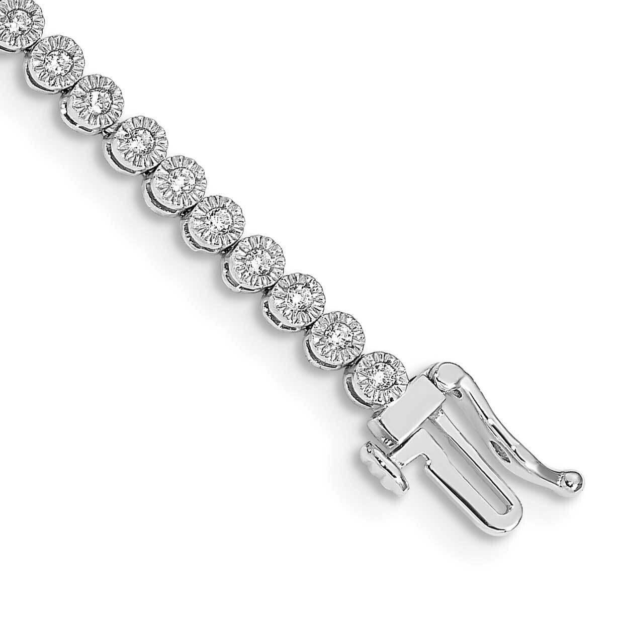 Diamond Tennis Bracelet 7 Inch 10k White Gold BM4649-100-1WA, MPN: BM4649-100-1WA,