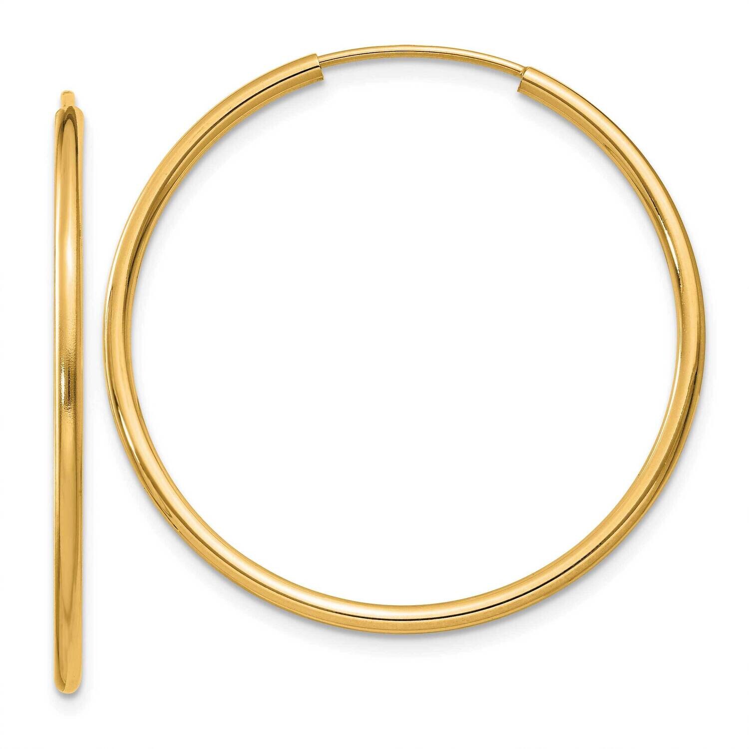 1.5mm Polished Round Endless Hoop Earrings 10k Gold 10XY1162, MPN: 10XY1162,