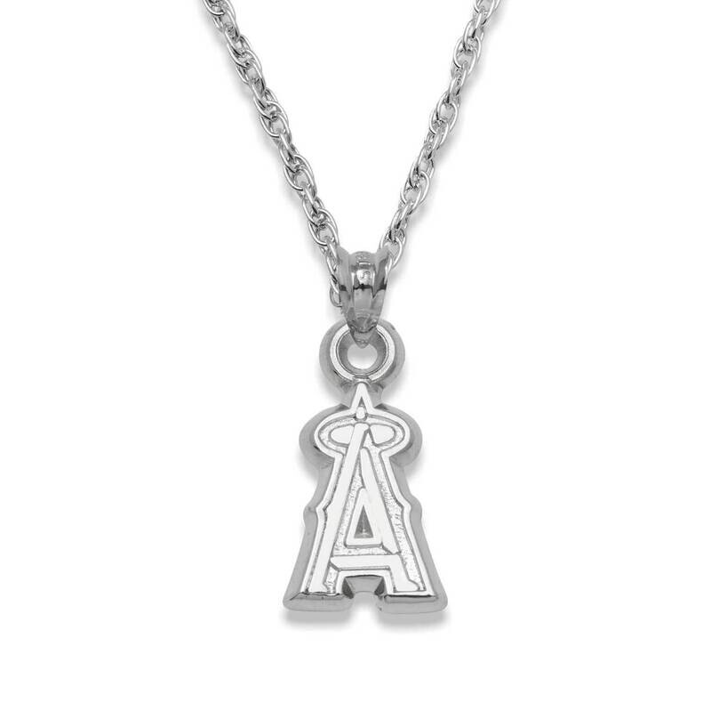 Mlb Logoart Angels New A 5/8 Inch Logo Pendant Necklace Sterling Silver ANG010CHN-SS