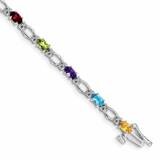 Diamond Rainbow Bracelet 7 Inch 14k White Gold BM4491-RB-010-WA, MPN: BM4491-RB-010-WA,