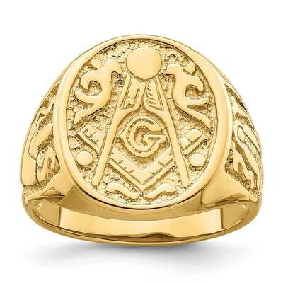 Men&#39;s Polished Grooved Not Enameled Masonic Ring 10k Gold 10Y4041 by Masonic, MPN: 10Y4041, 1969041…