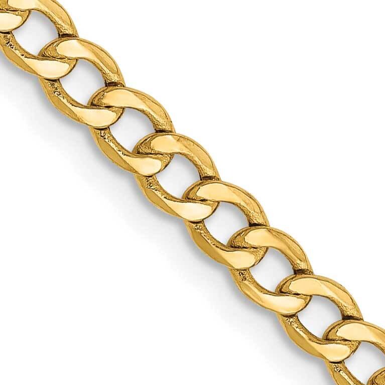 2.85mm Semi-Solid Curb Chain 26 Inch 14k Gold BC192-26