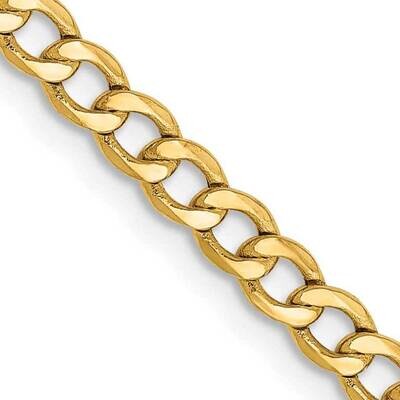 2.85mm Semi-Solid Curb Chain 26 Inch 14k Gold BC192-26, MPN: BC192-26,