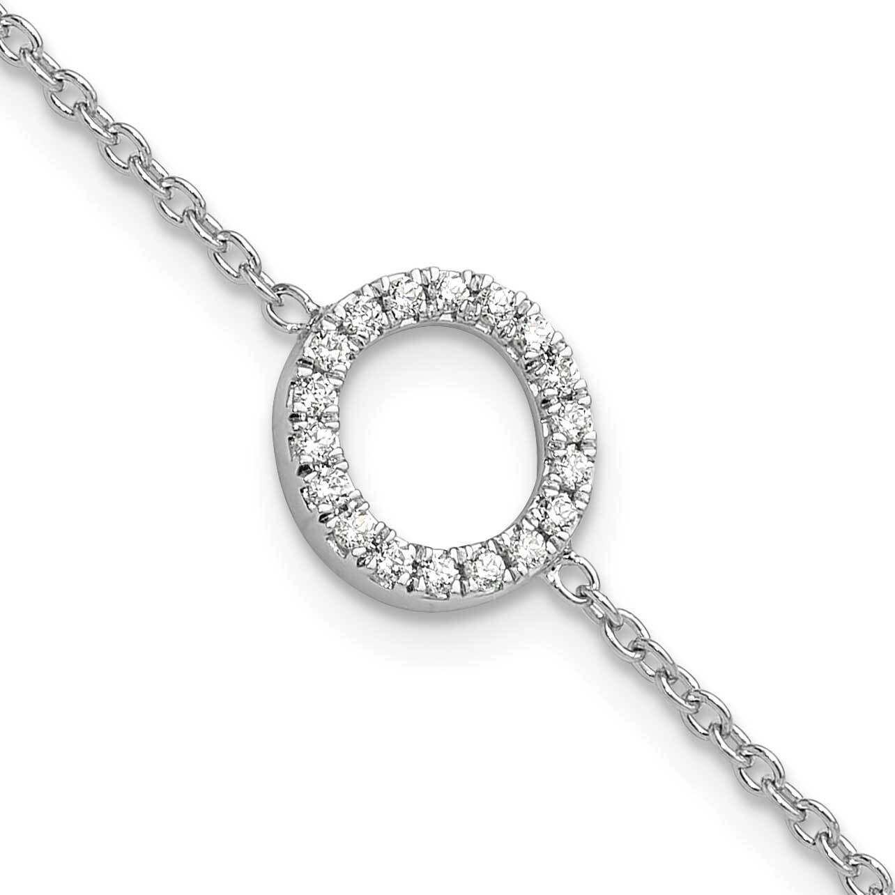 Diamond Sideways Letter O 1 Inch Extender Bracelet 14k White Gold BM9951O-022-WA