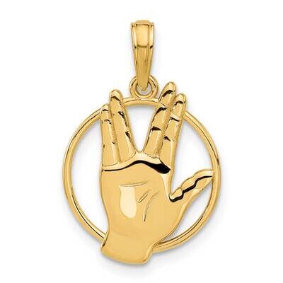 HGesture In Circle Charm 14k Polished Gold D5475, MPN: D5475,
