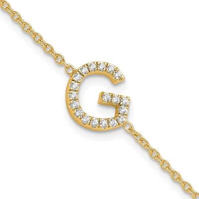 Diamond Sideways Letter G 1 Inch Extender Bracelet 14k Gold BM9951G-023-YA, MPN: BM9951G-023-YA,