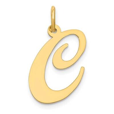 Large Fancy Script Letter C Initial Charm 10k Gold 10YC654C, MPN: 10YC654C,