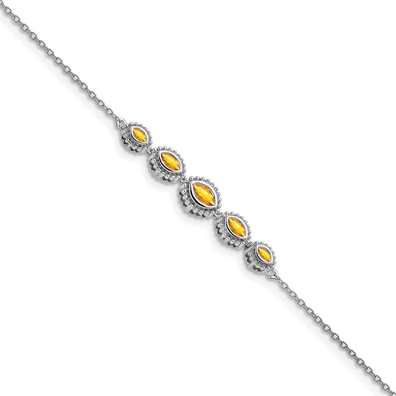 Marquise Citrine Bracelet 7 Inch 14k White Gold BM7200-CI-W, MPN: BM7200-CI-W, 886774129976