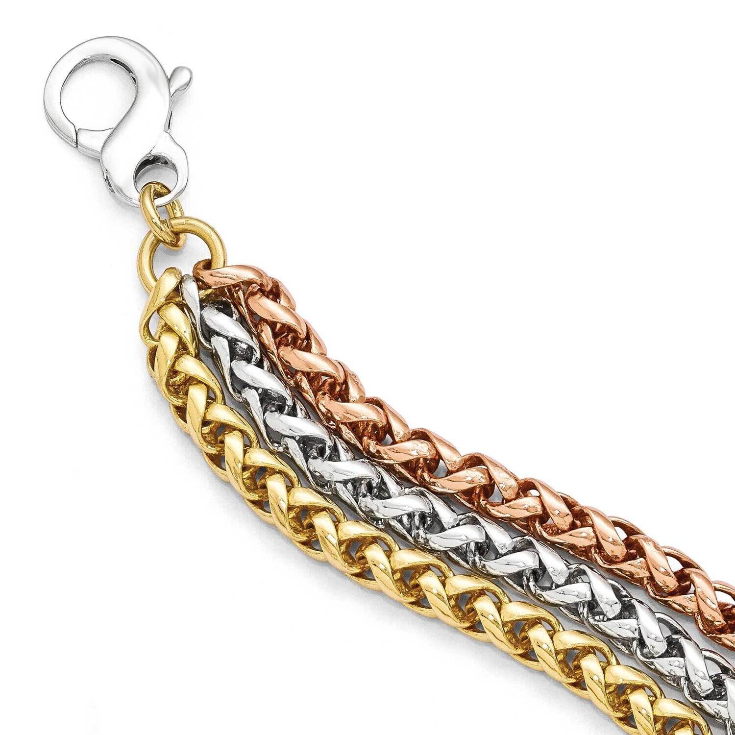 Bronze Diego Massimo Rhodium Rose &amp; 3-StrNecklace Gold-Tone DMN128-18, MPN: DMN128-18, 886774305462