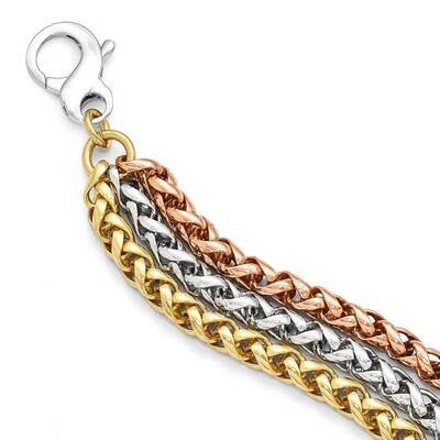 Bronze Diego Massimo Rhodium Rose &amp; 3-StrNecklace Gold-Tone DMN128-18, MPN: DMN128-18, 886774305462