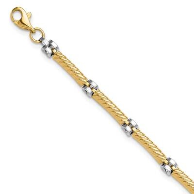 Polished Fancy Link Bracelet 7.5 Inch 14k Two-Tone Gold FB2025-7.75, MPN: FB2025-7.75,