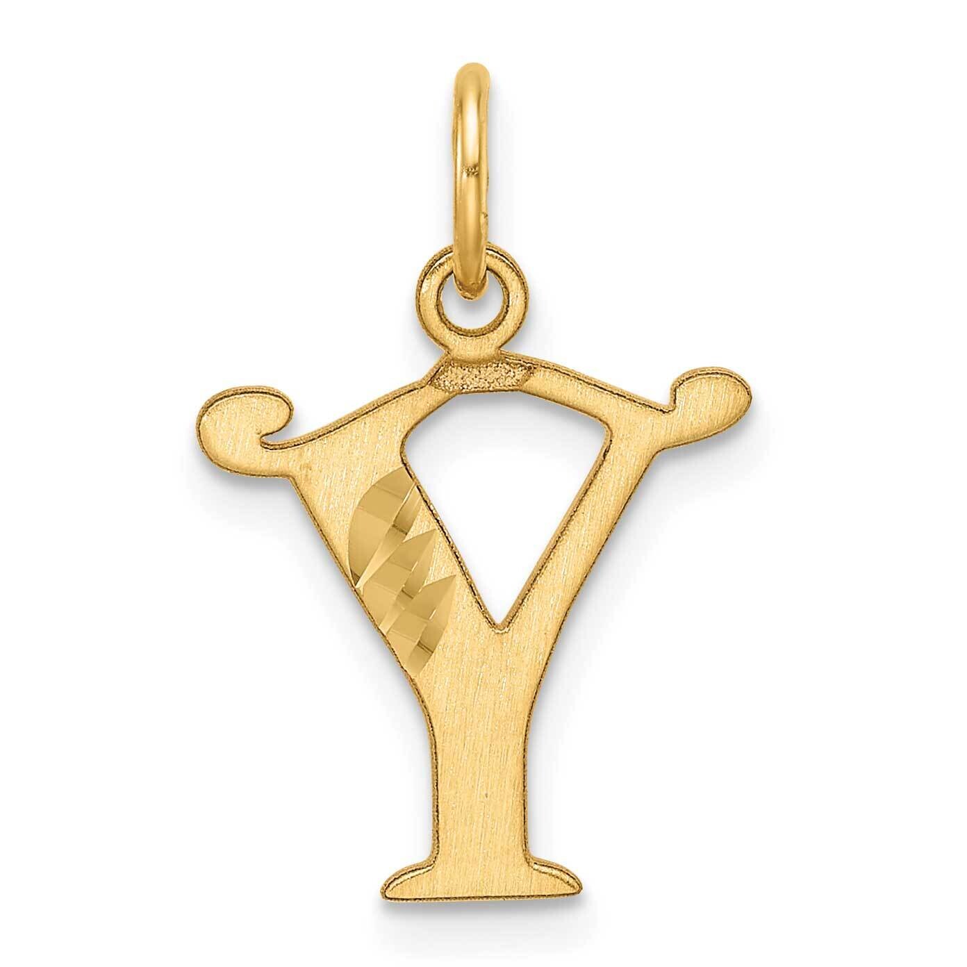 Letter Y Initial Charm 14k Gold Diamond-Cut  C4833Y, MPN: C4833Y,