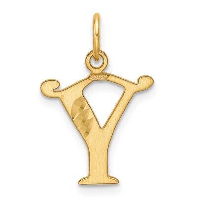 Letter Y Initial Charm 14k Gold Diamond-Cut  C4833Y, MPN: C4833Y,