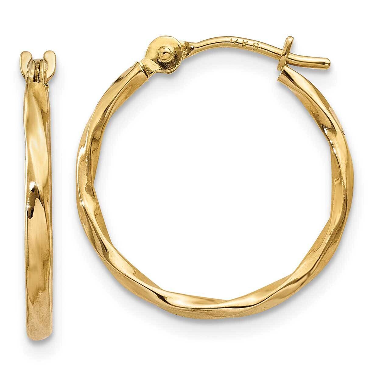 Twist Hoop Earrings 10k Gold 10YE1500, MPN: 10YE1500, 716838383108