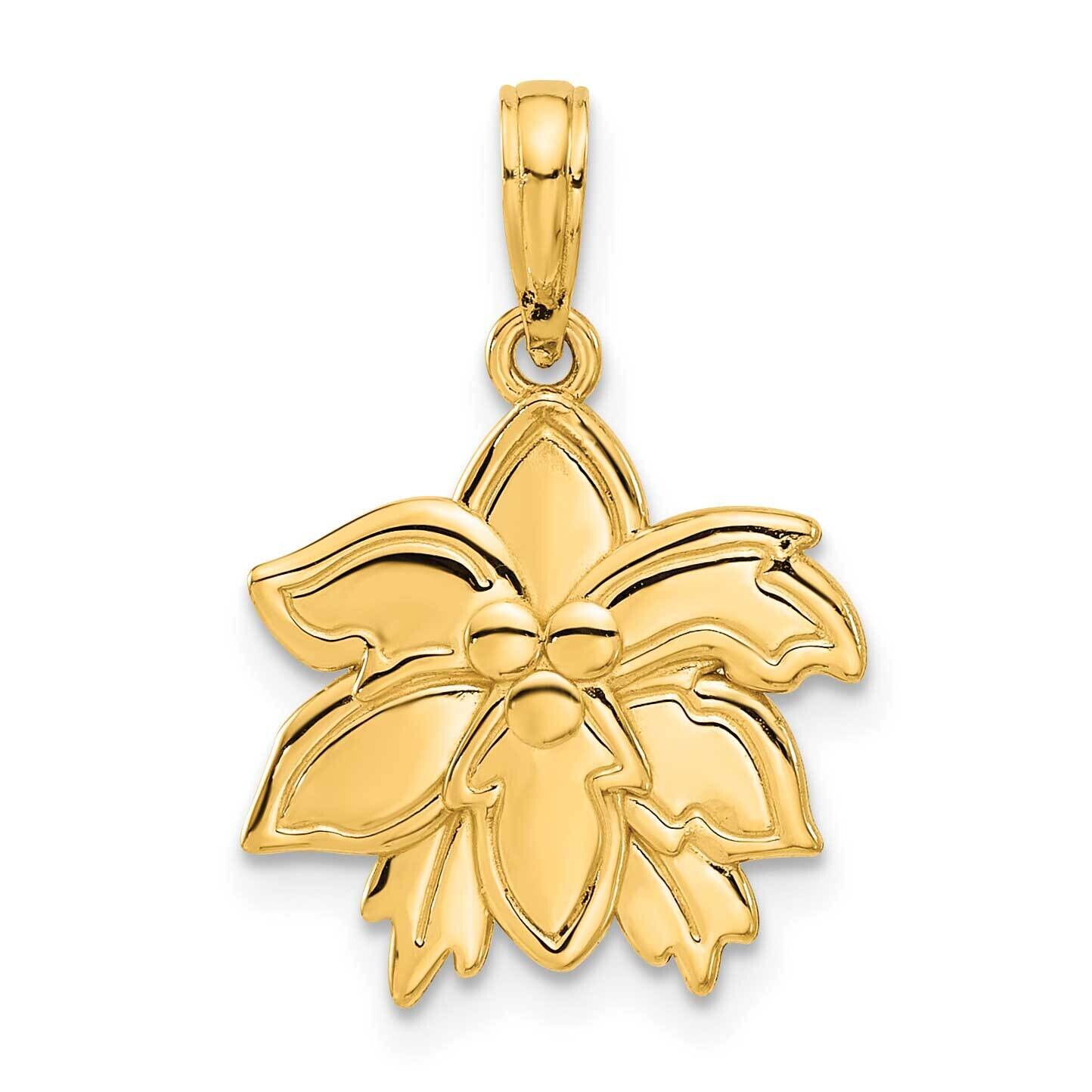 Poinsettia Floral Pendant 14k Polished Gold D5373, MPN: D5373,