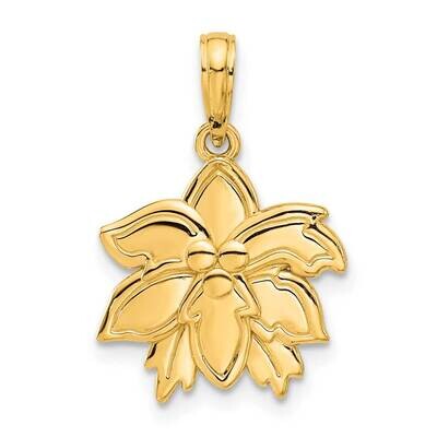 Poinsettia Floral Pendant 14k Polished Gold D5373, MPN: D5373,