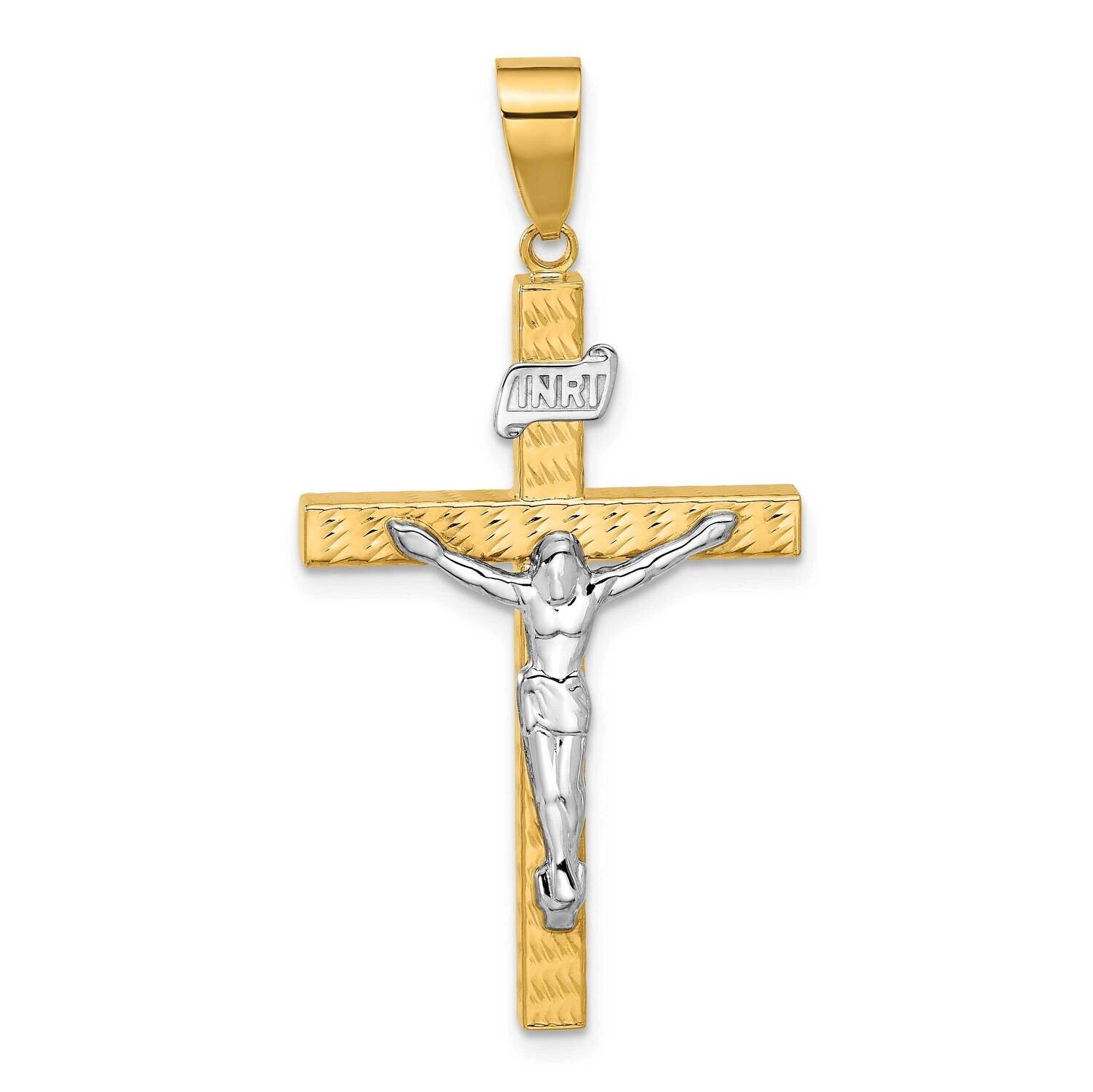 Polished Diamond-Cut Crucifix Pendant 14k Two-Tone Gold C4965 by Men&#39;s Jewelry and Accessories, MPN…