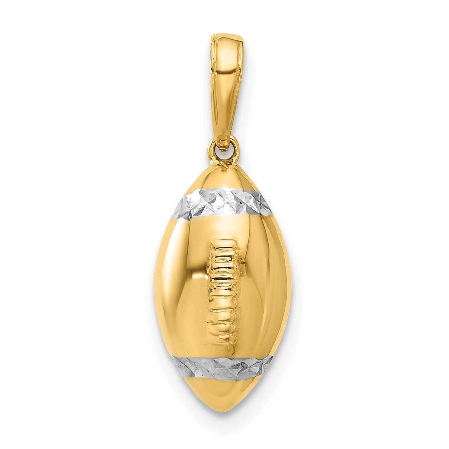 Diamond-Cut 3D Football Pendant 14k Gold White Rhodium  C4931 by Men&#39;s Jewelry and Accessories, MPN…