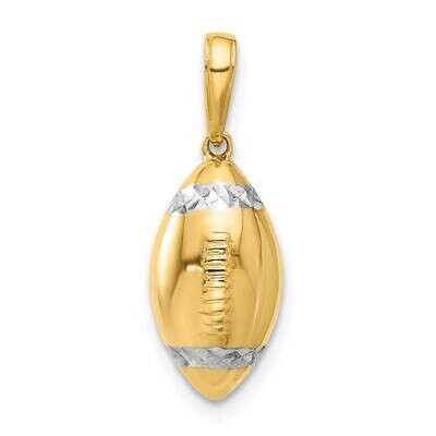Diamond-Cut 3D Football Pendant 14k Gold White Rhodium  C4931 by Men&#39;s Jewelry and Accessories, MPN…