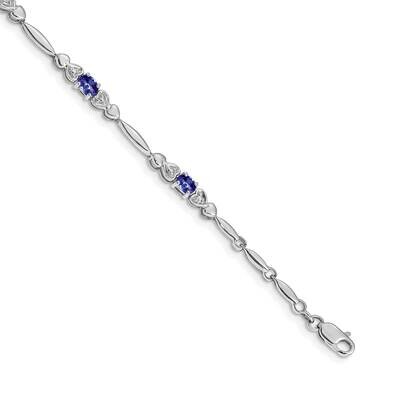 Diamond Tanzanite Bracelet 7 Inch 14k White Gold BM4479-TZ-001-WA, MPN: BM4479-TZ-001-WA,