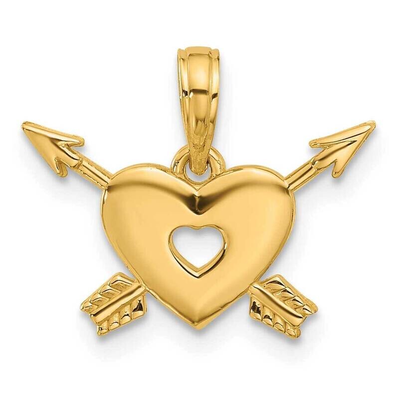 Heart Arrows Charm 14k Polished Gold D5568, MPN: D5568,