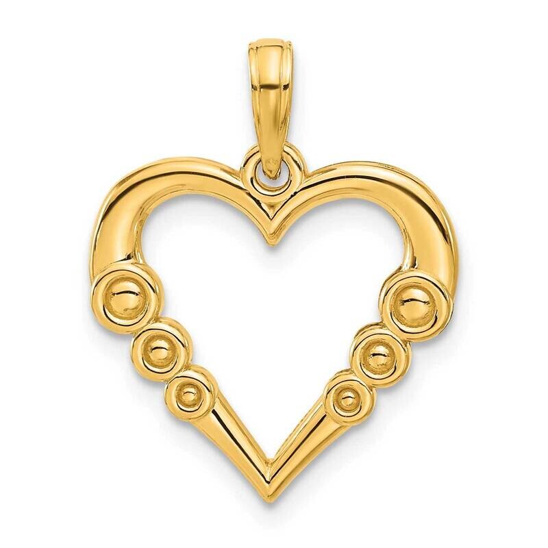 Heart Circles Pendant 14k Polished Gold D5268, MPN: D5268,