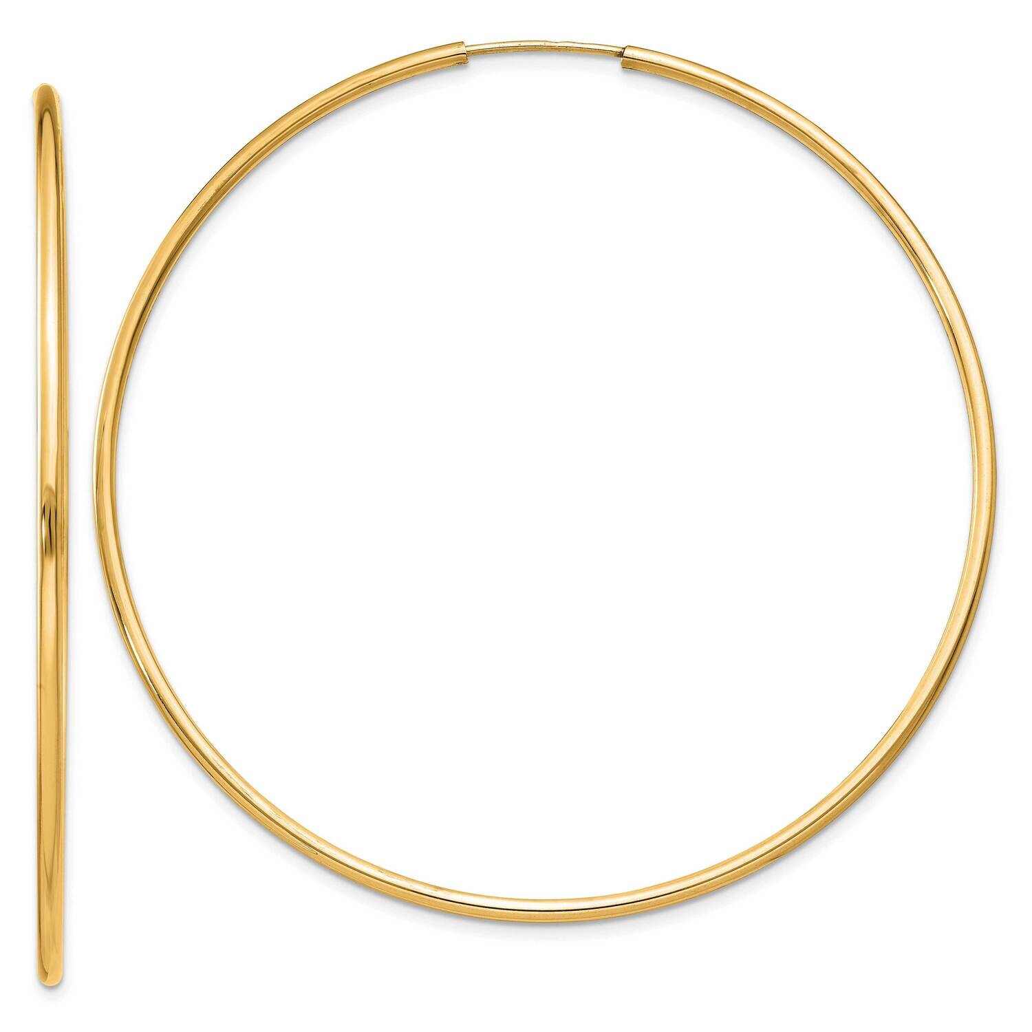 1.5mm Polished Round Endless Hoop Earrings 10k Gold 10XY1167, MPN: 10XY1167,