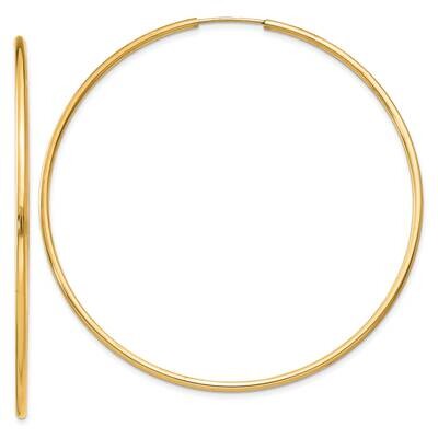 1.5mm Polished Round Endless Hoop Earrings 10k Gold 10XY1167, MPN: 10XY1167,