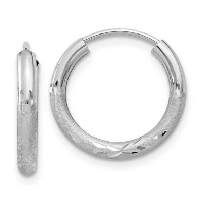 2mm Diamond-Cut Endless Hoop Earrings 10k White Gold 10XY1199, MPN: 10XY1199,