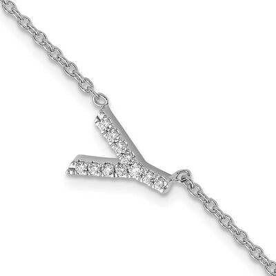 Diamond Sideways Letter Y 1 Inch Extender Bracelet 14k White Gold BM9951Y-014-WA, MPN: BM9951Y-014-…