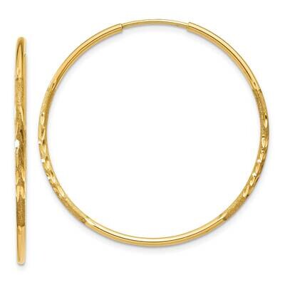 1.25mm Diamond-Cut Endless Hoop Earring 10k Gold 10XY1215, MPN: 10XY1215,
