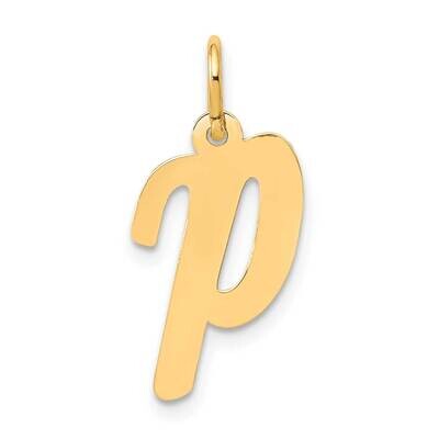 Medium Script Letter P Initial Charm 10k Gold 10YC660P, MPN: 10YC660P,
