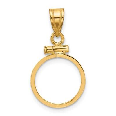 Polished Screw Top 13.0mm X 1.1mm Coin Bezel Pendant 14k Gold C1885/13.0, MPN: C1885/13.0,