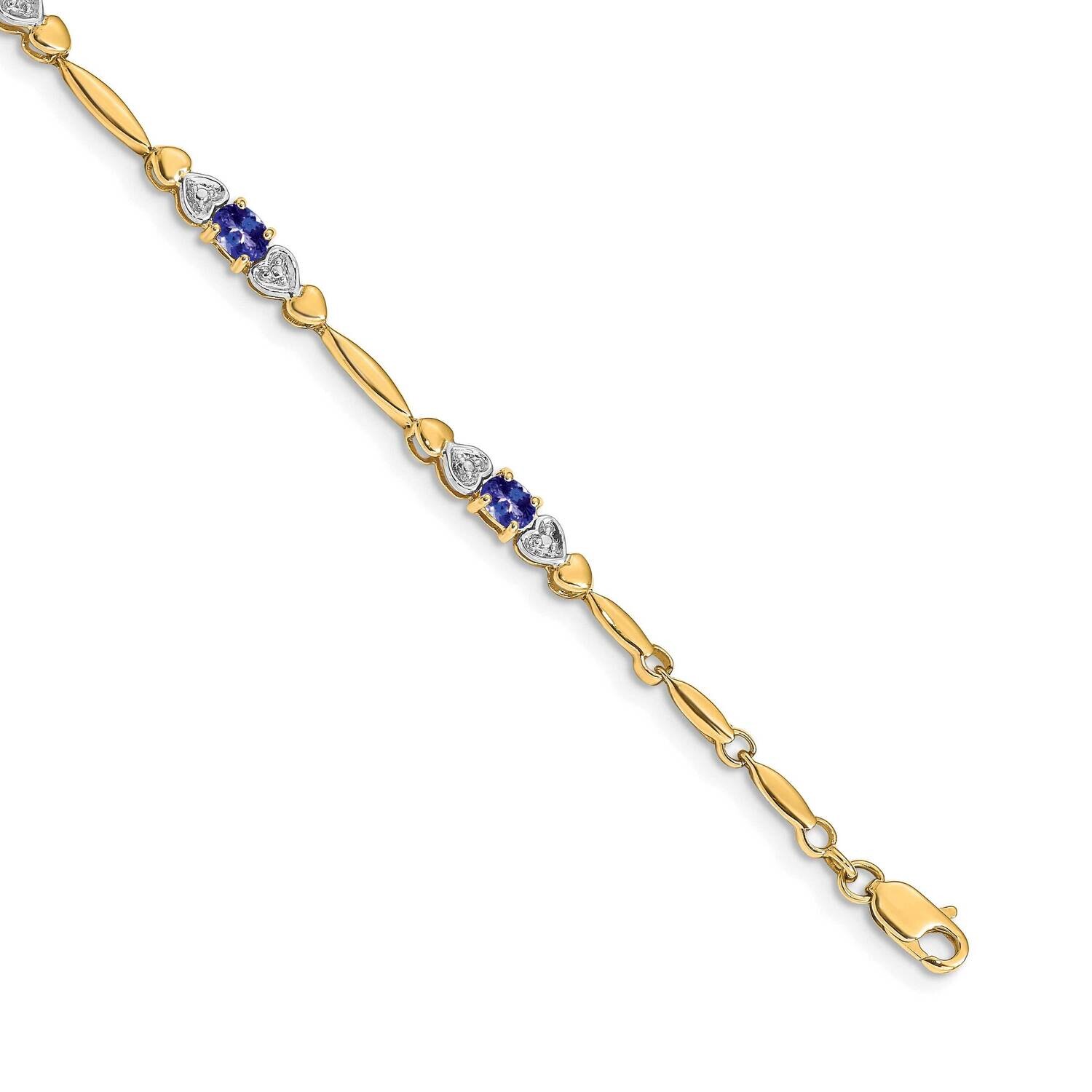 Diamond Tanzanite Bracelet 7 Inch 14k Gold BM4479-TZ-001-YA, MPN: BM4479-TZ-001-YA,