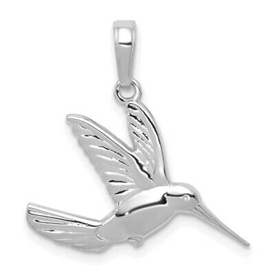 Polished Hummingbird In Flight Pendant 14k White Gold C3477W, MPN: C3477W,