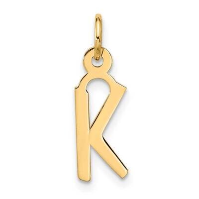 Large Slanted Block Initial K Charm 10k Gold 10YC1555K, MPN: 10YC1555K,