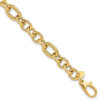 Textured 7.5 Inch Fancy Bracelet 14k Polished Gold FB2006-7.5, MPN: FB2006-7.5,
