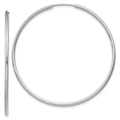 1.5mm Polished Endless Hoop Earrings 10k White Gold 10XY1189, MPN: 10XY1189,