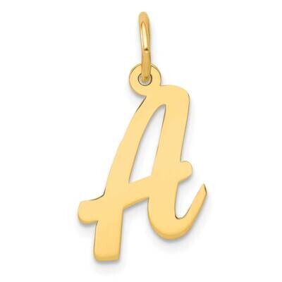 Medium Script Letter A Initial Charm 10k Gold 10YC660A, MPN: 10YC660A,