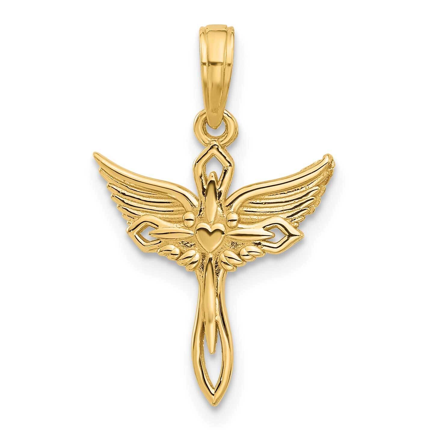 Fancy Cross Wings Charm 14k Gold D5578